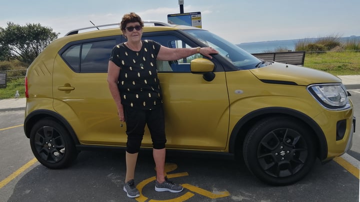 Margaret Whitcombe and her Suzuki Ignis